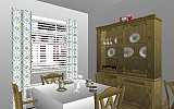 The Jeffrey MacDonald Case: CJ000114.JPG: Representation of dining room of the Jeffrey MacDonald apartment at 544 Castle Drive, facing northeast