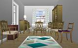The Jeffrey MacDonald Case: CJ000116.JPG: Representation of dining room of the Jeffrey MacDonald apartment at 544 Castle Drive, facing north