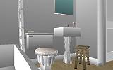 The Jeffrey MacDonald Case: CJ00121.JPG: Representation of hallway bathroom of the Jeffrey MacDonald apartment at 544 Castle Drive, facing east