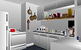 The Jeffrey MacDonald Case: CJ000188.JPG: Representation of the kitchen in the Jeffrey MacDonald apartment at 544 Castle Drive, facing southwest