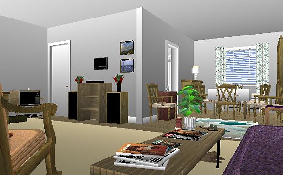 The Jeffrey MacDonald Case: CJ000201.JPG: Representation of living room of the Jeffrey MacDonald apartment at 544 Castle Drive, facing northwest