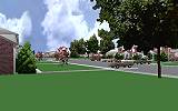 The Jeffrey MacDonald Case: CJ000213.JPG: Representation of view facing northwest from the intersection of Castle Drive and Dougherty, across the street from the Jeffrey MacDonald apartment building (MacDonald apartment is to the right).
