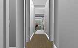 The Jeffrey MacDonald Case: CJ000235.JPG: Representation of hallway in the Jeffrey MacDonald apartment, facing east