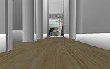 The Jeffrey MacDonald Case: CJ000236.JPG: Representation of hallway in the Jeffrey MacDonald apartment, facing east from floor level
