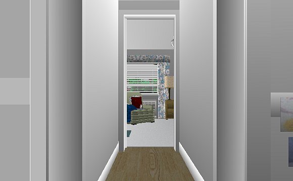 The Jeffrey MacDonald Case: CJ000237.JPG: Representation of hallway in the Jeffrey MacDonald apartment, facing east