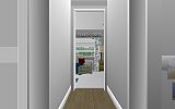 The Jeffrey MacDonald Case: CJ000237.JPG: Representation of hallway in the Jeffrey MacDonald apartment, facing east