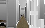 The Jeffrey MacDonald Case: CJ000238.JPG: Representation of hallway in the Jeffrey MacDonald apartment, facing west from master bedroom