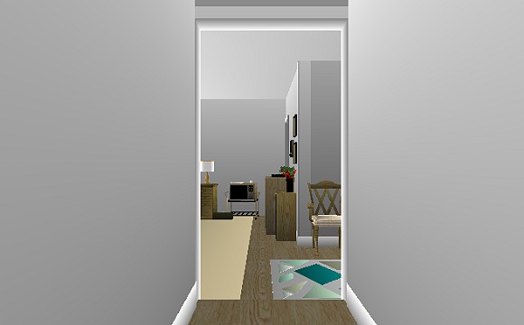 The Jeffrey MacDonald Case: CJ000240.JPG: Representation of hallway in the Jeffrey MacDonald apartment, facing west