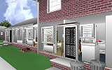 The Jeffrey MacDonald Case: CJ000258.JPG: Representation of the rear of the Jeffrey MacDonald apartment, facing southeast
