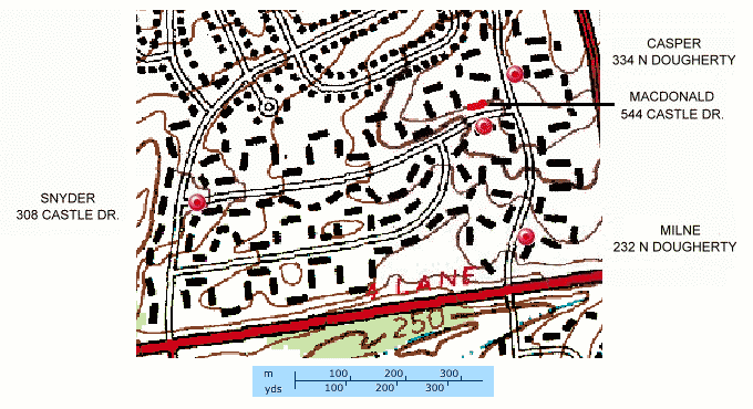 The Jeffrey MacDonald Case: Locations of witness residences