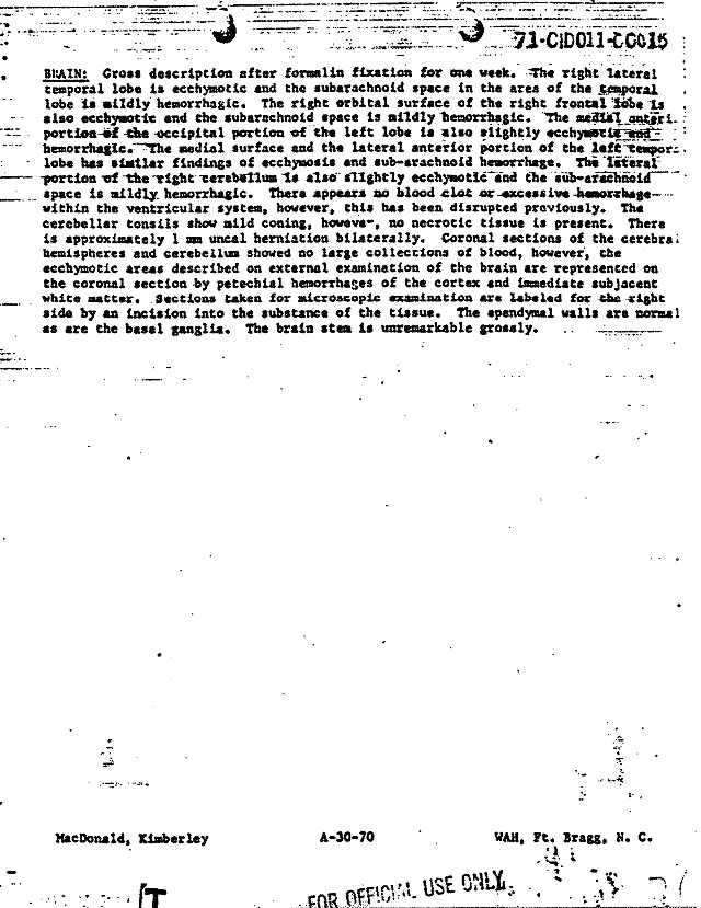 February 17, 1970: Certificate of Death and Autopsy Protocol for Kimberley MacDonald; page 4 of 13