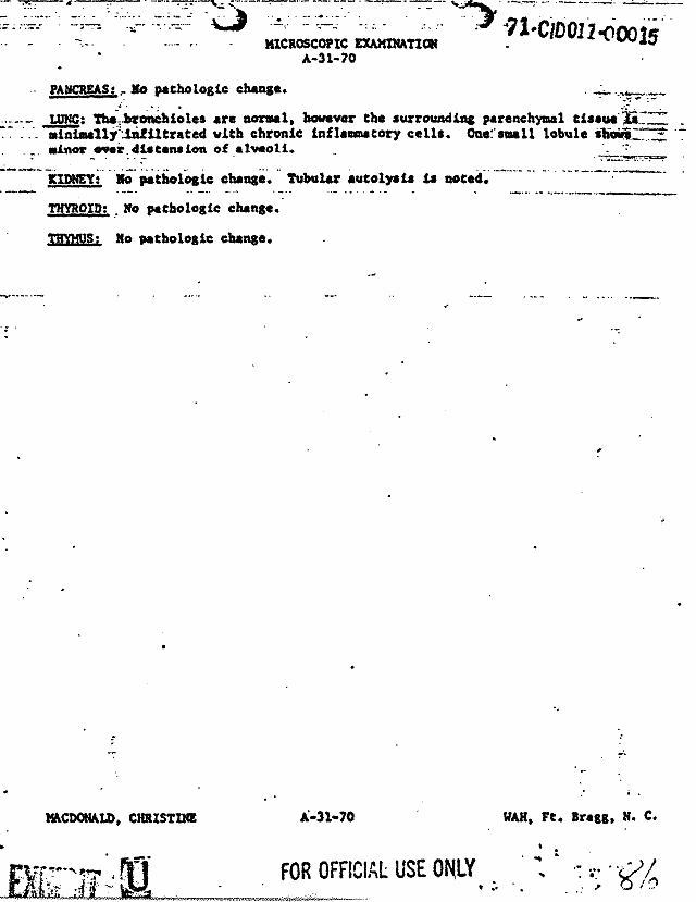 February 17, 1970: Certificate of Death and Autopsy Protocol for Kristen MacDonald; page 6 of 14