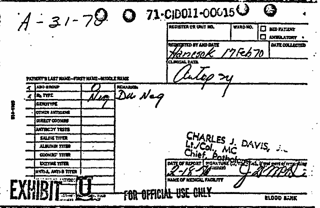 February 17, 1970: Certificate of Death and Autopsy Protocol for Kristen MacDonald; page 13 of 14