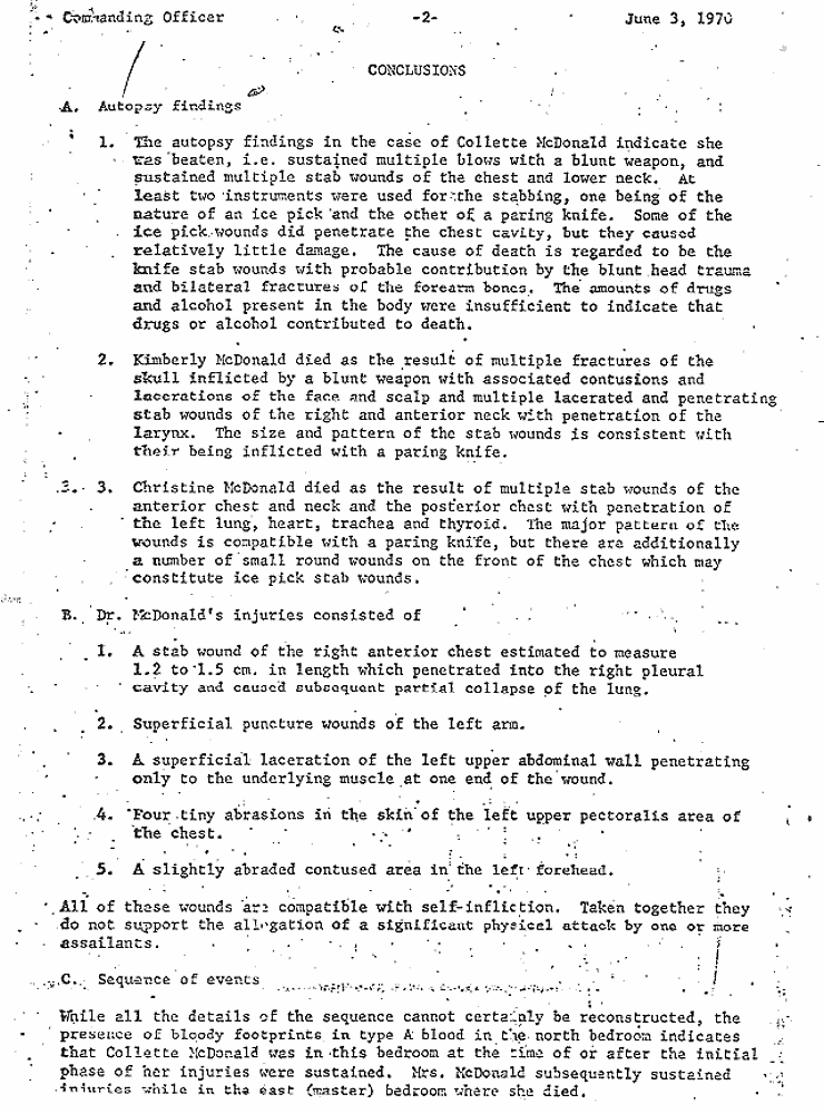 June 3, 1970: Letter from Dr. Fisher to Commanding Officer, Fort Bragg, NC; page 2 of 5