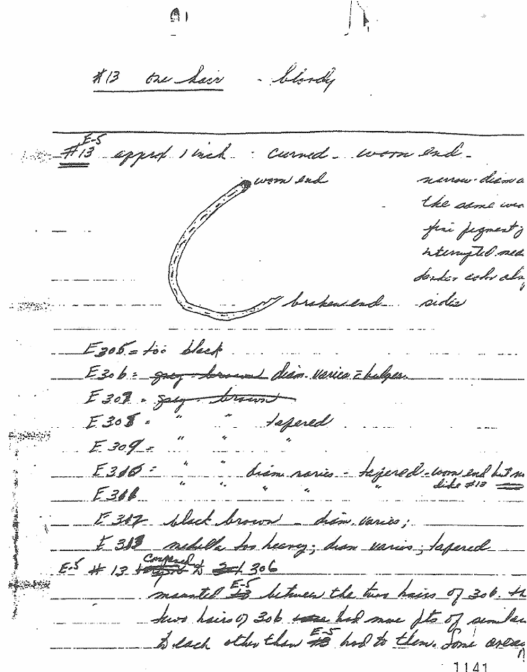 July 22, 1970 - August 31, 1971: Notes of Janice Glisson (CID) and CID Lab Documents; page 5 of 13