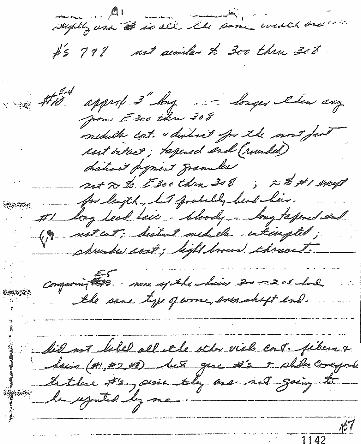 July 22, 1970 - August 31, 1971: Notes of Janice Glisson (CID) and CID Lab Documents; page 6 of 13