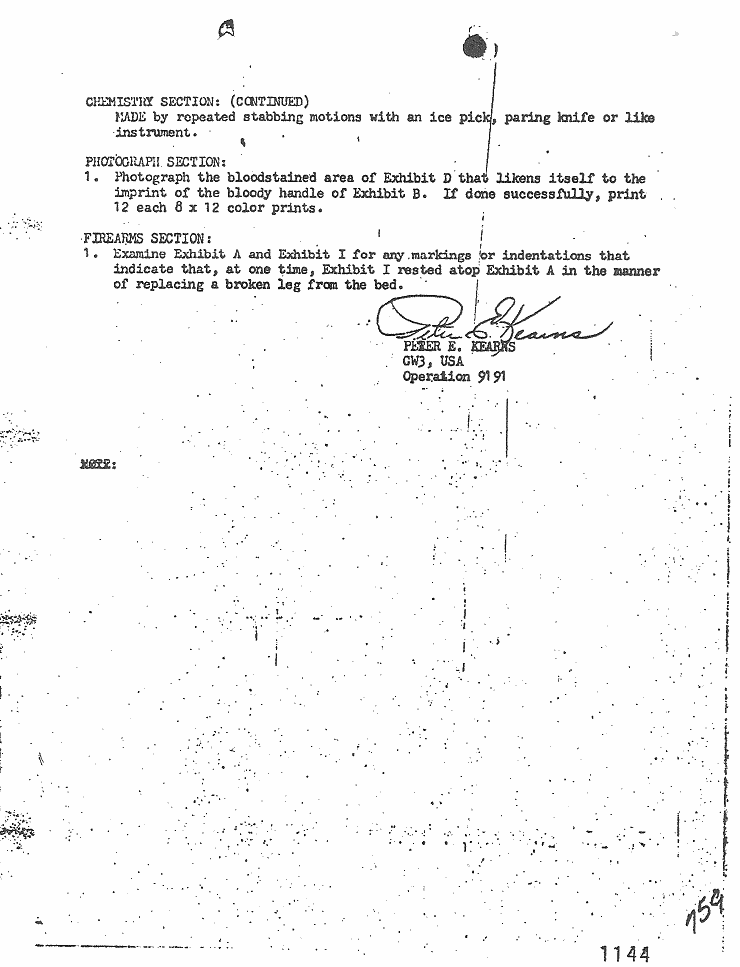 July 22, 1970 - August 31, 1971: Notes of Janice Glisson (CID) and CID Lab Documents; page 8 of 13