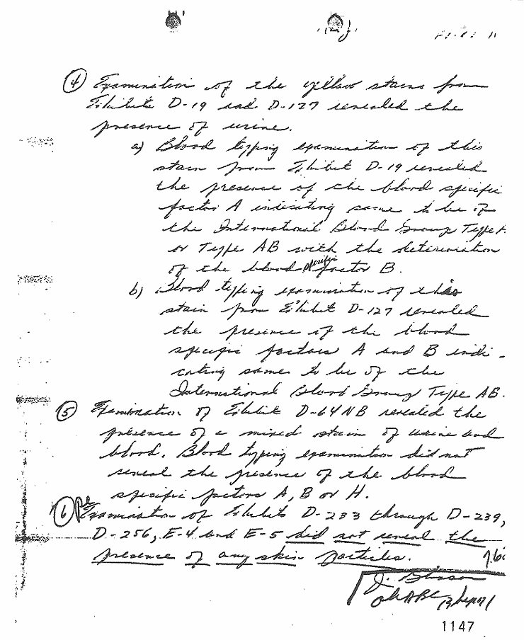 July 22, 1970 - August 31, 1971: Notes of Janice Glisson (CID) and CID Lab Documents; page 11 of 13