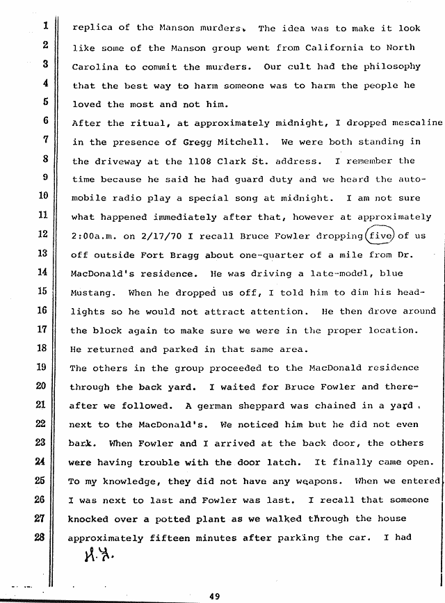 October 25, 1980: Confession of Helena Stoeckley; page 3 of 14