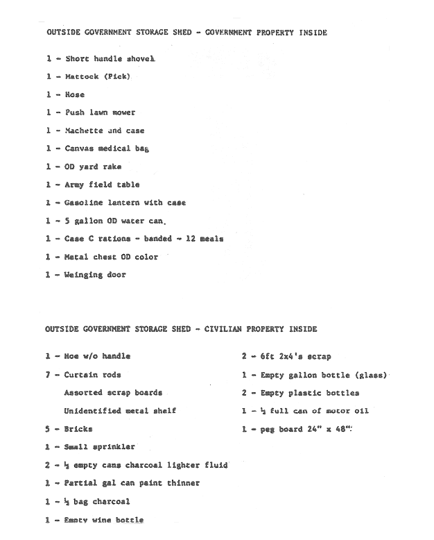 June 1984: Inventory of contents from 544 Castle Drive; page 7 of 8