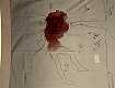 Blood stains and body outline of Kimberley MacDonald on bottom sheet from south bedroom