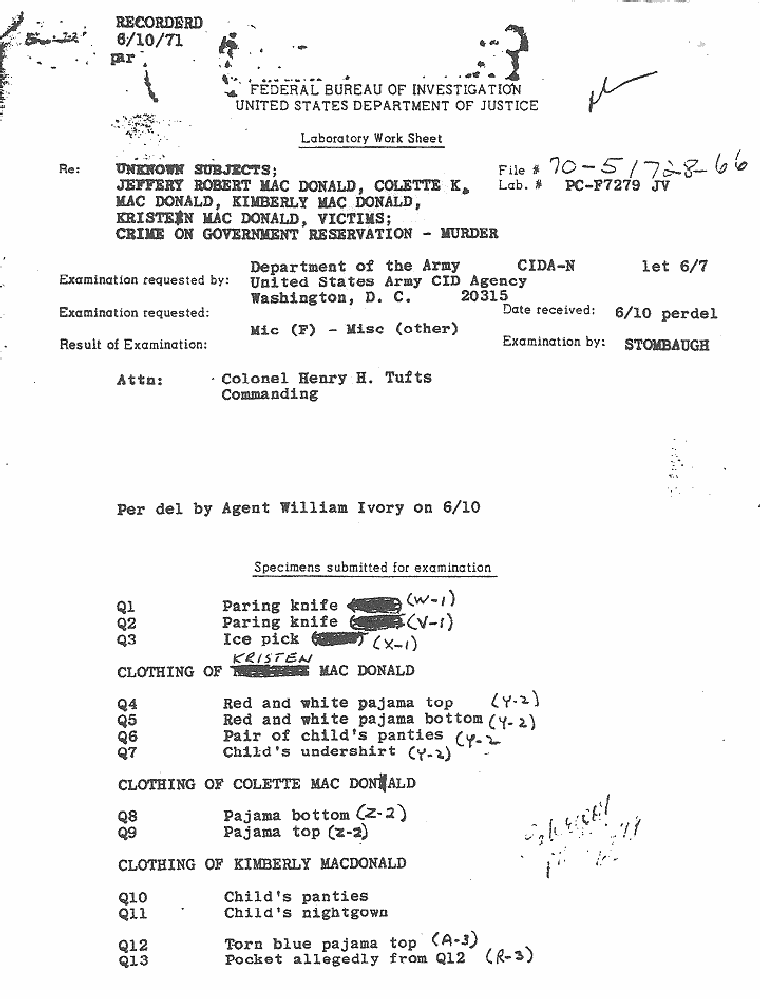 Notes of Paul Stombaugh (FBI): p. 1 of 80