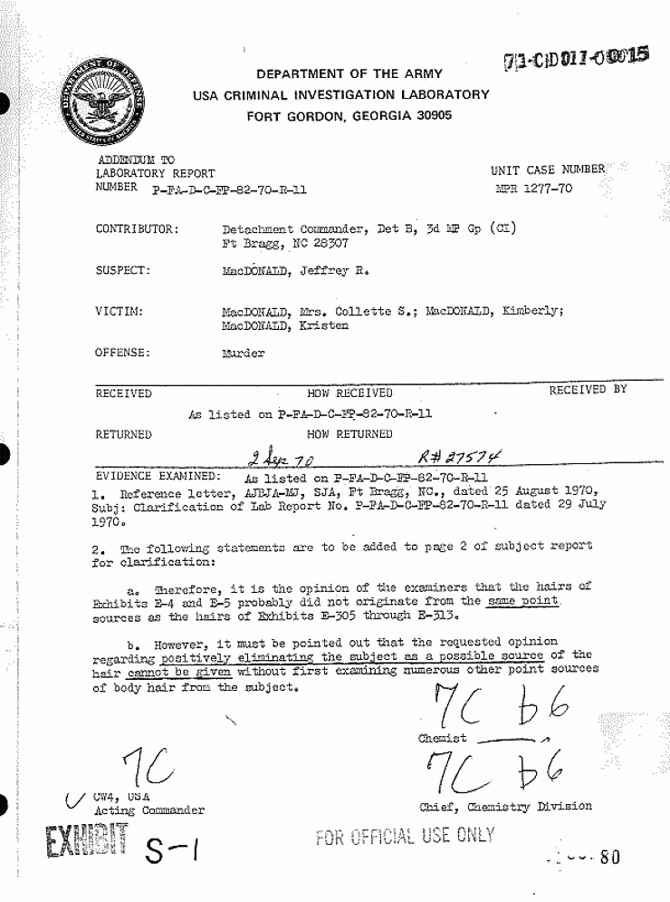 July 20, 1970: CID Laboratory Report P-FA-D-C-FP-82-70-R11, page 3 of 3