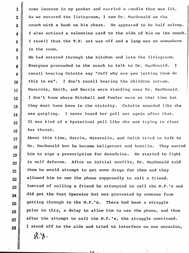 October 25, 1980: Confession of Helena Stoeckley; page 4 of 14