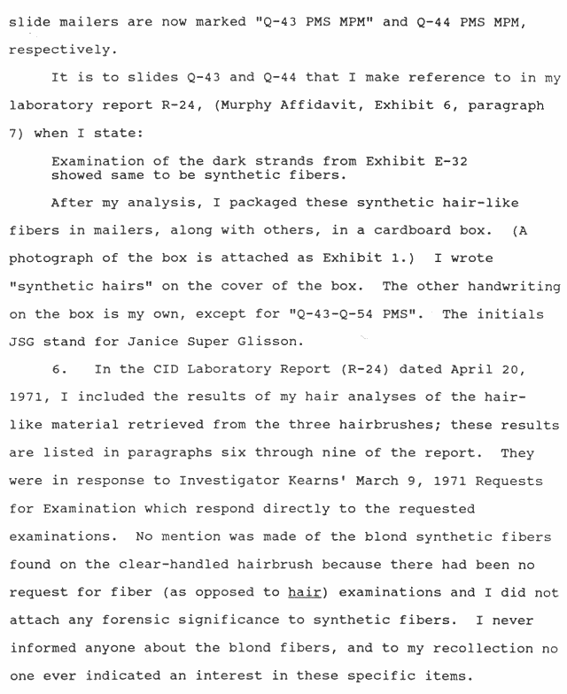 February 5, 1991: Affidavit of Janice Glisson (CID); page 6 of 8